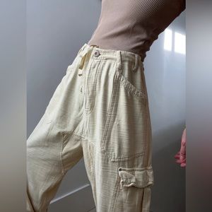 Free People Bay to Breakers Cream Pants